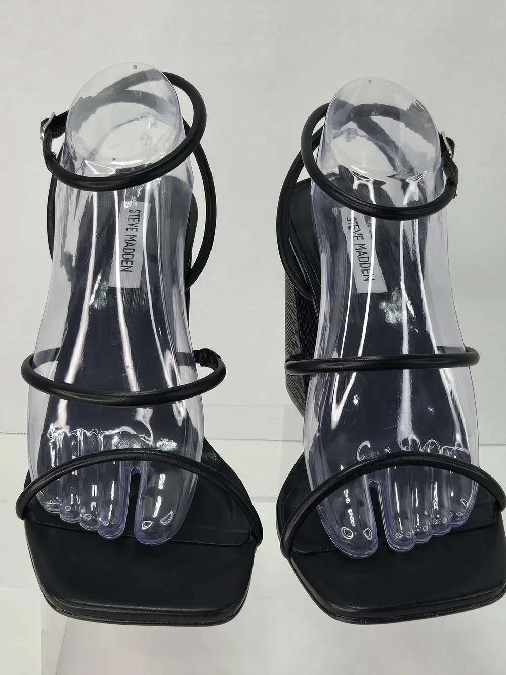 Steve Madden Kinsley Black Strappy Block Heel Sandals Women's Size 11